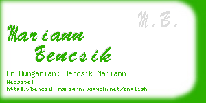 mariann bencsik business card